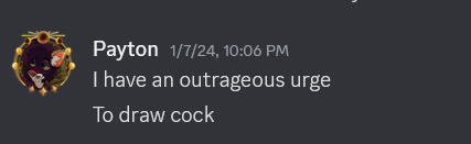 payton discussing wanting to draw things of sexual nature in a groupchat full of mixed-aged individuals as a minor.