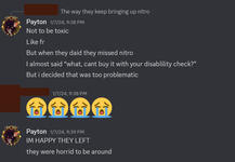 ableism against an individual payton does not like.