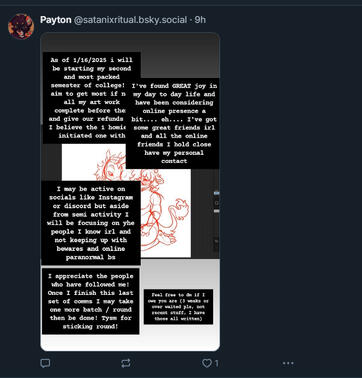 paytons active avoidance. All of a sudden choosing to go on a &quot;hiatus&quot; despite being aware of what&#39;s going on. They&#39;ve actively participated in this argument.